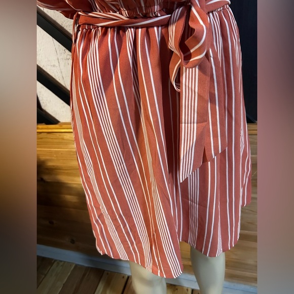 She and Sky salmon dress with white stripes size L pre loved - Picture 8 of 12